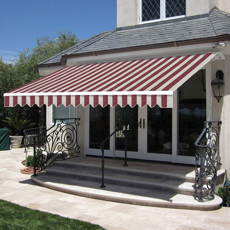 Mcombo 10 Ft W X 8 Ft D Fabric Retractable Standard Patio Awning
